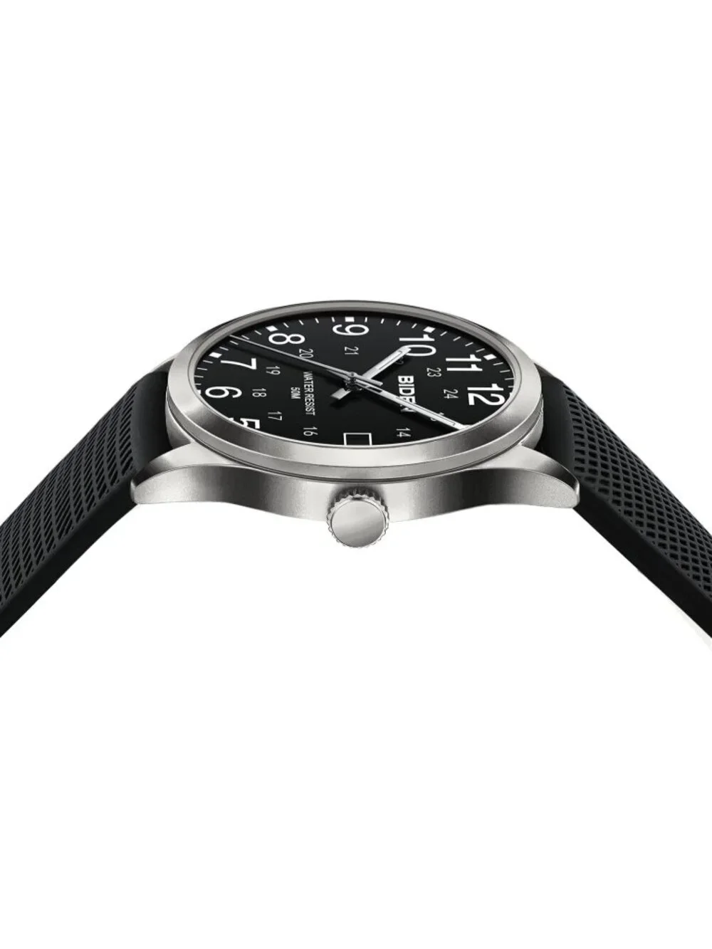 Men's Black Silver Analog Unisex Medical Professionals Waterproof Nurse Watch